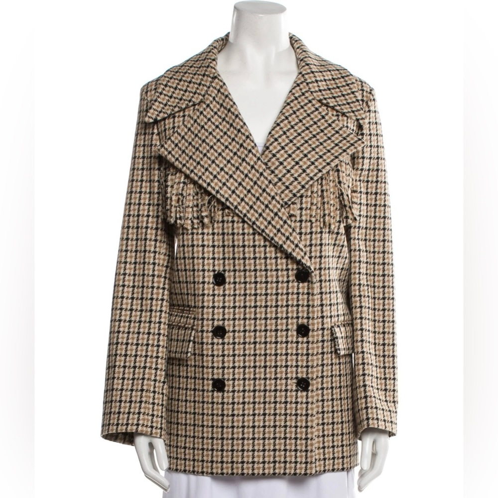 The Kooples Patterned Formal Wool Jacket With Fringing - Picture 4 of 14